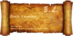 Bach Leander névjegykártya